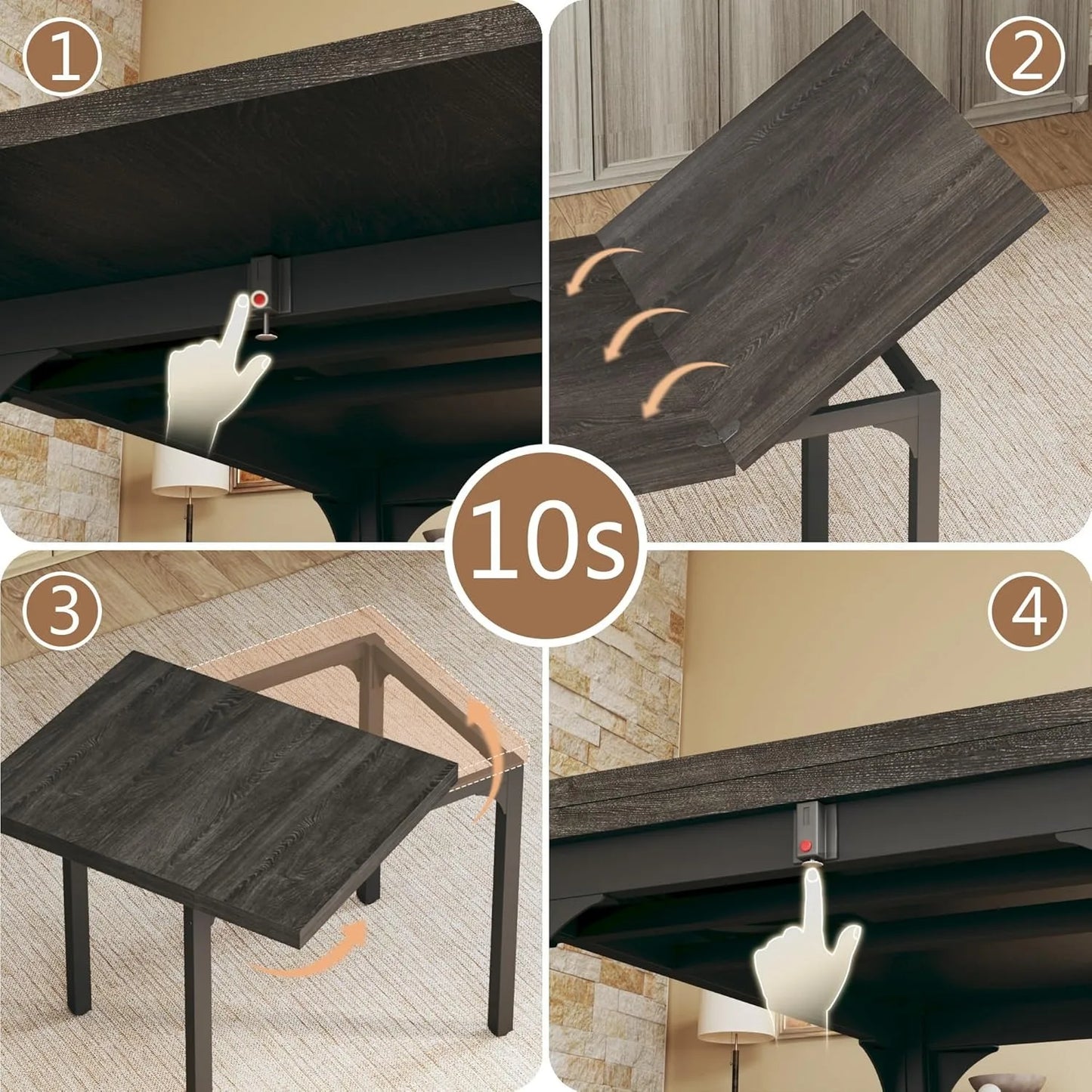 Extendable Dining Table Set For Four With Cushioned Chairs