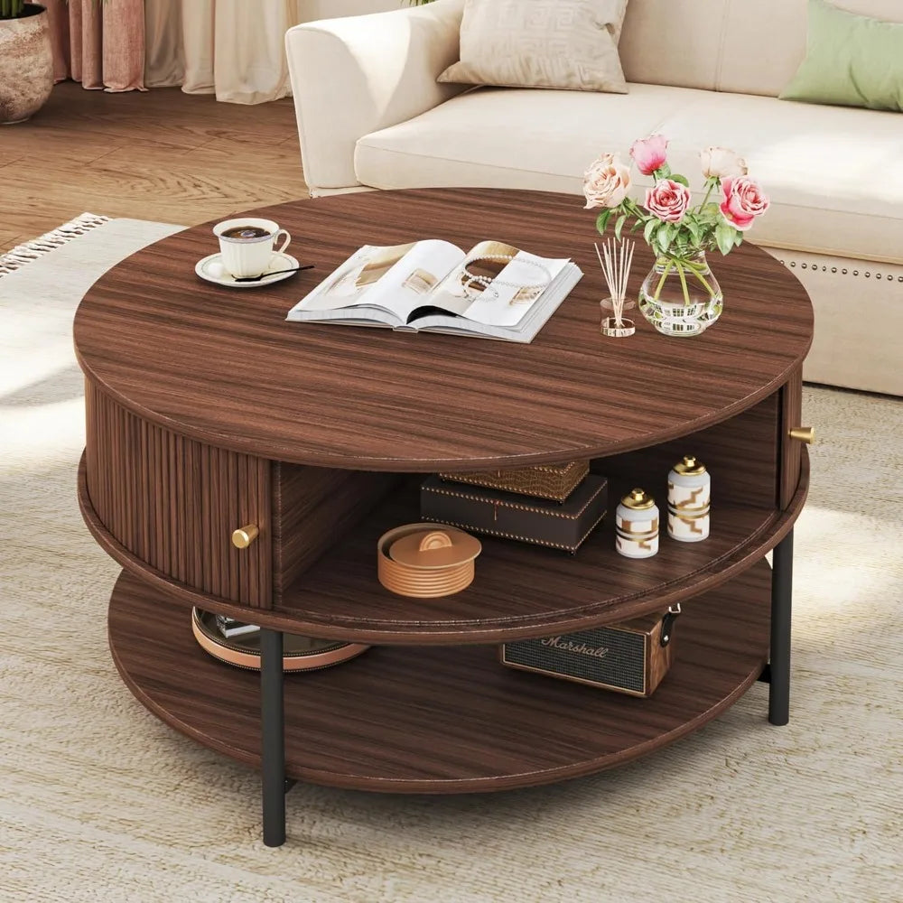 Durable Lift Top Coffee Table With 4-In-1 Storage Drawers