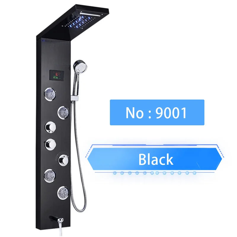 Shinesia LED Shower Panel With Rainfall And Massage Jets
