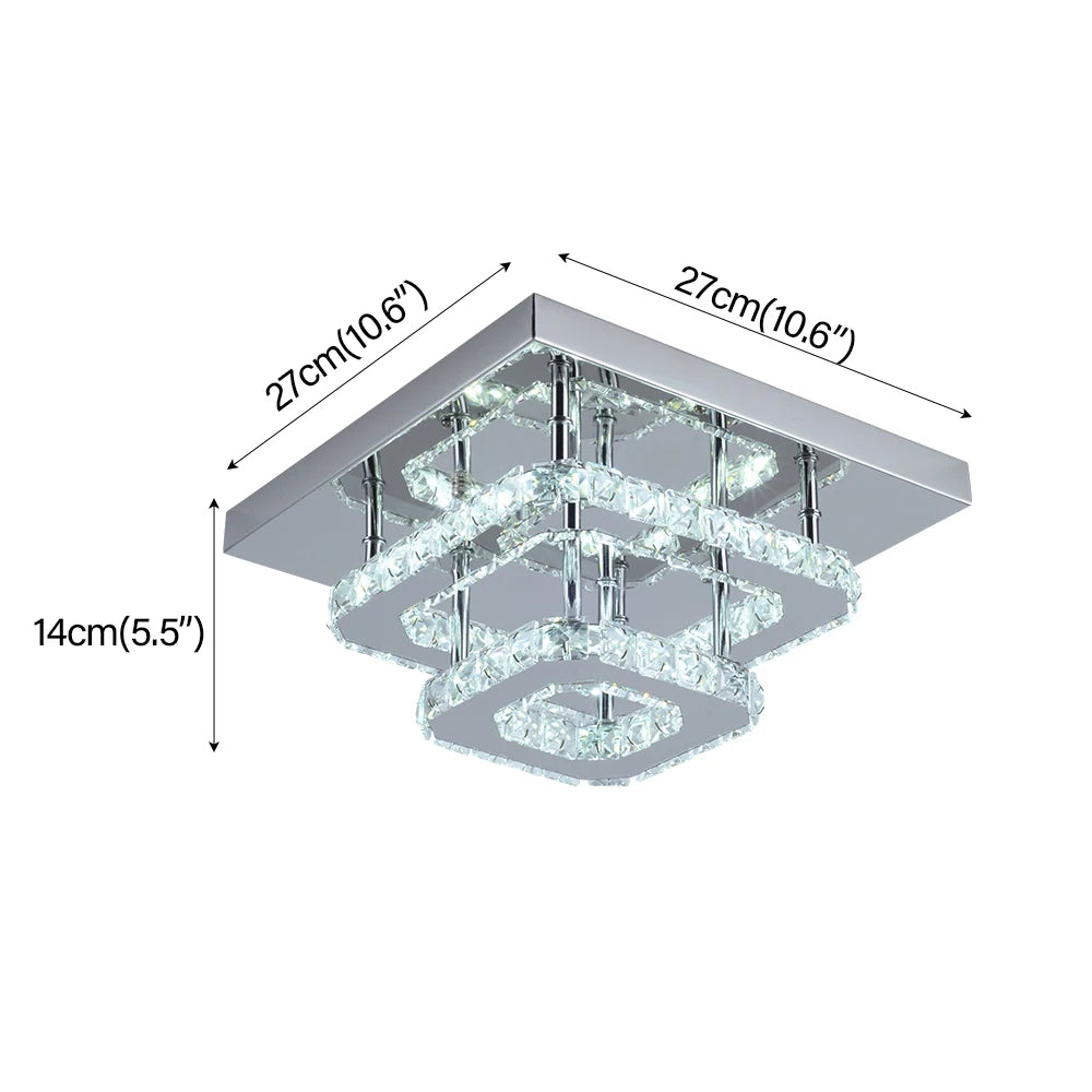 VETRULUS Crystal Square LED Ceiling Lamp Chandelier For Interiors