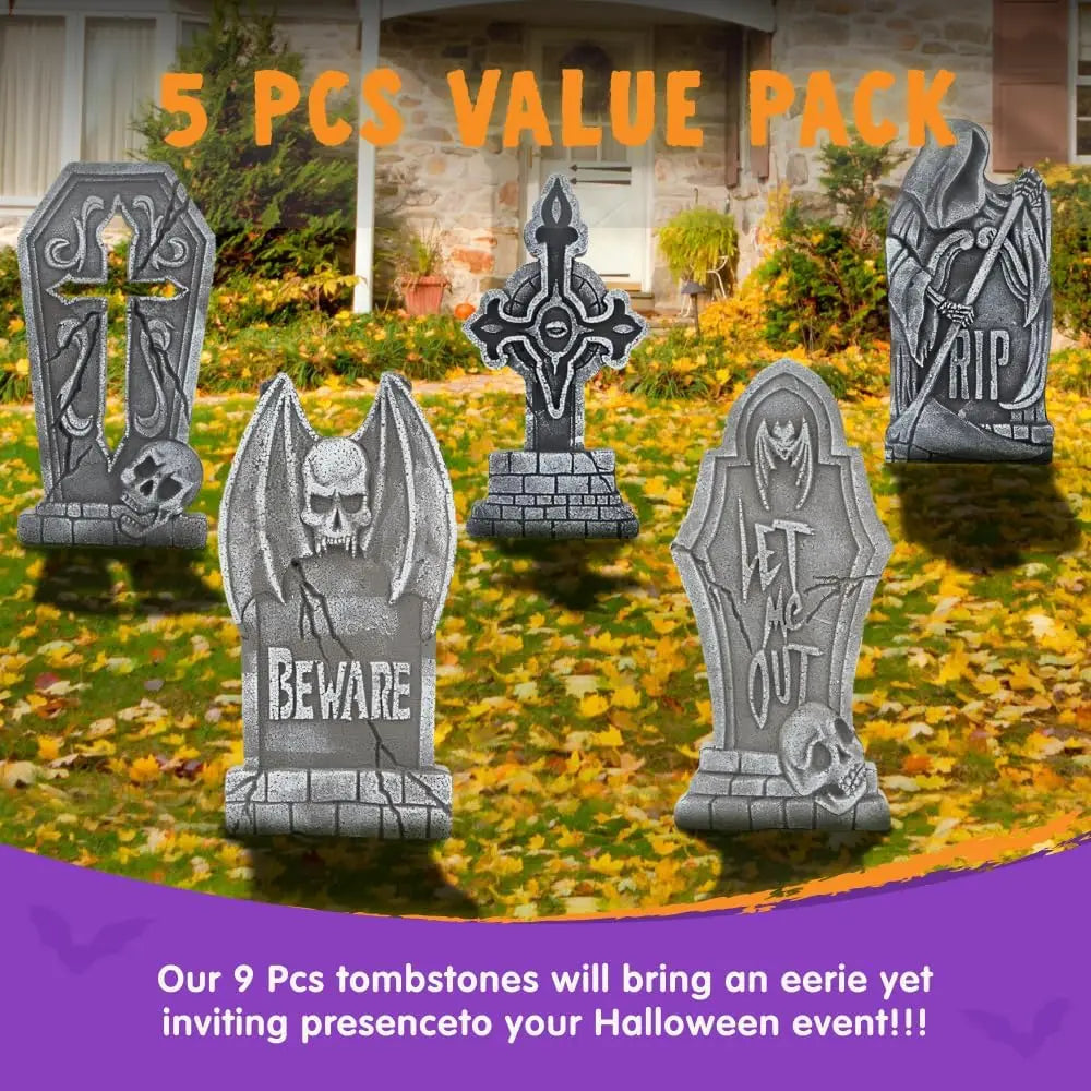 Halloween Tombstone Decorations Outdoor Graveyard Yard Decor
