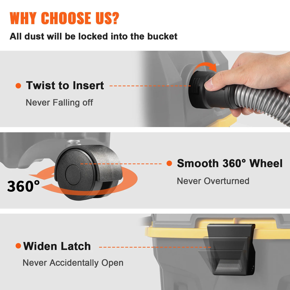 SucceBuy 1200W Portable Wet Dry Vacuum Cleaner Air Blower