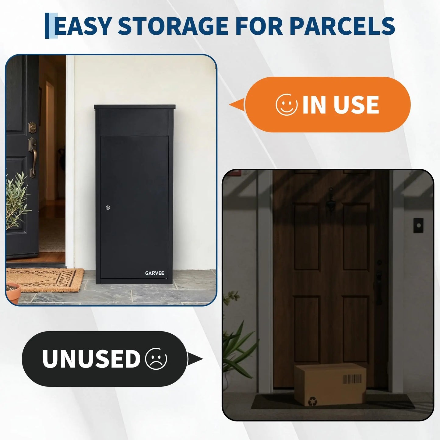 HiMISS Outdoor Parcel Delivery Box Galvanized Steel Lockable Drop Box Wall Mount