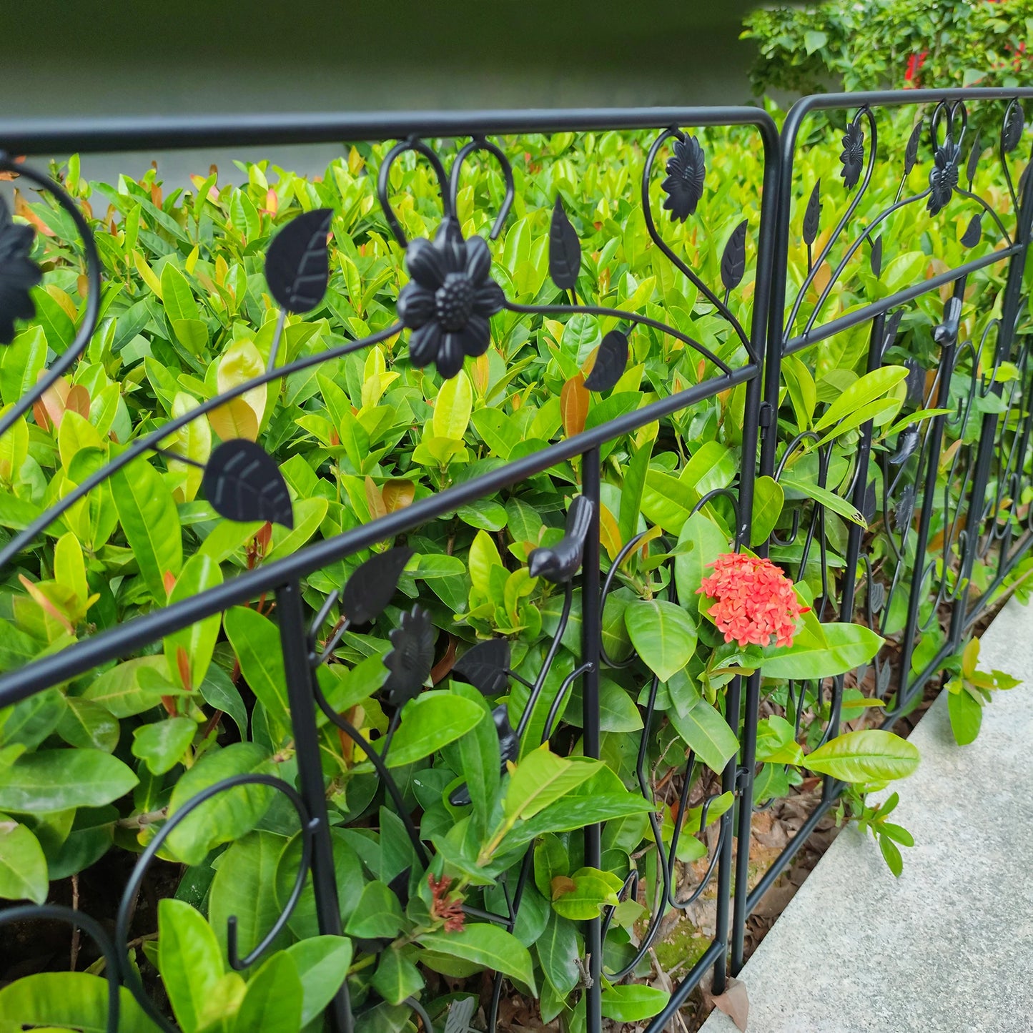 5 Pack Steel Decorative Garden Fence Panel Folding Border