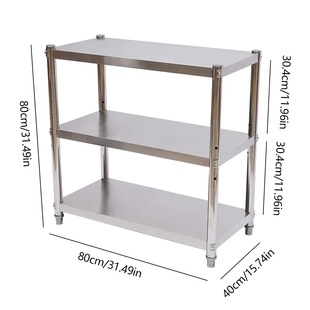 Stainless Steel Heavy Duty Storage Shelving Rack For Pantries And Kitchens