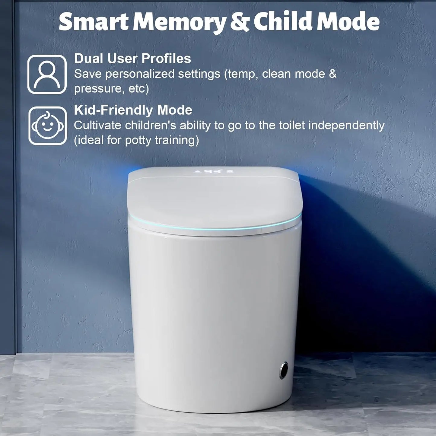 Smart Toilet With Built In Bidet And Auto Flush Nozzle