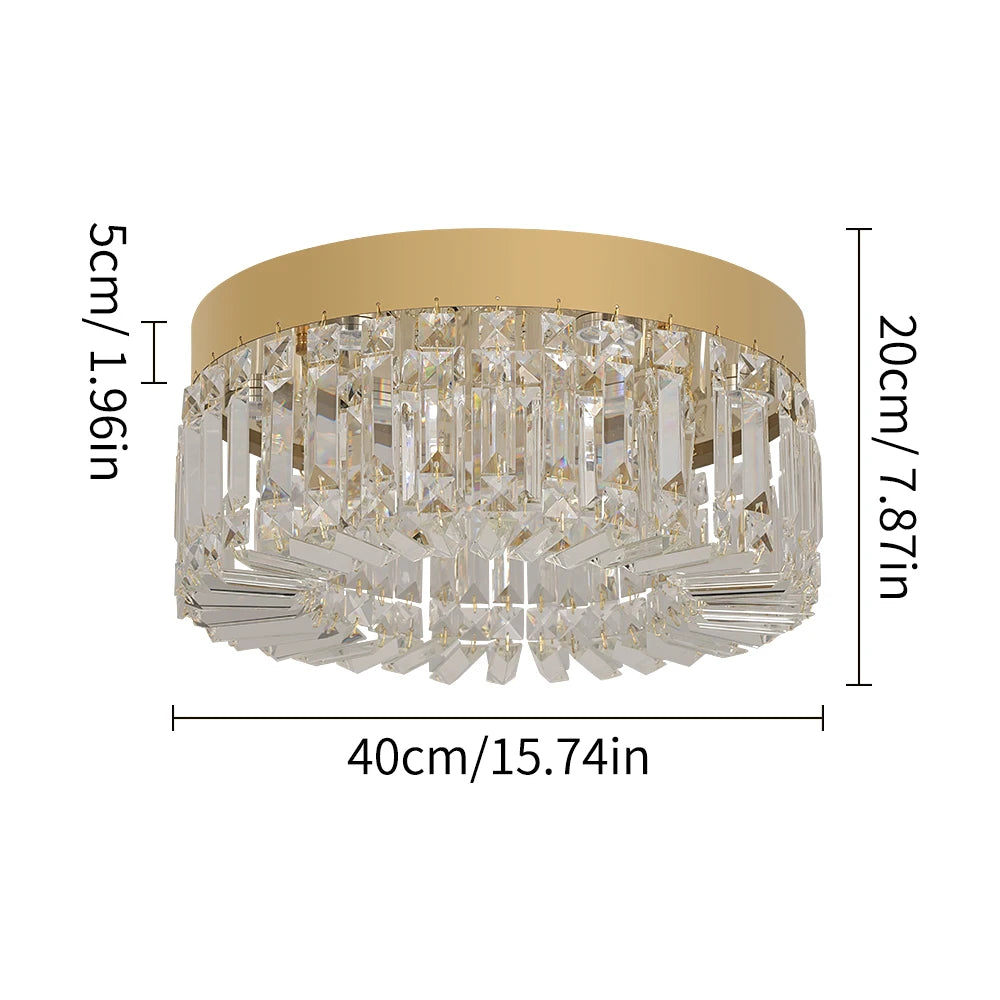 VETRULUS Crystal LED Ceiling Chandelier for Modern Living Spaces