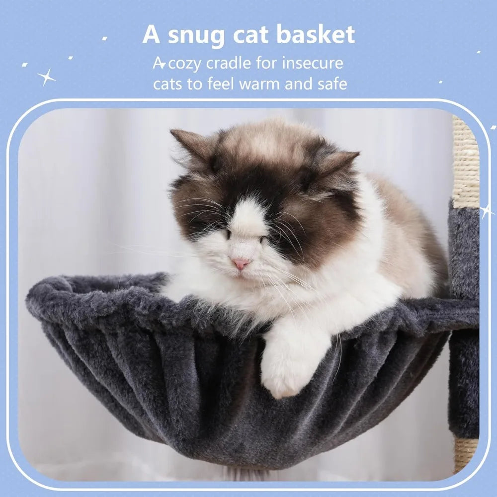 NBVCX Cat Tree Tower With Sisal Posts And Hammock Platform