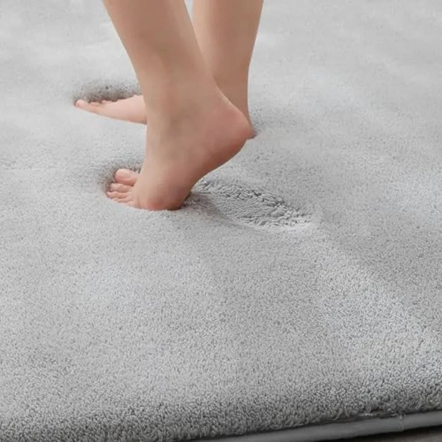 Plush Memory Foam Bath Mat Non Slip Quick Dry Absorbent