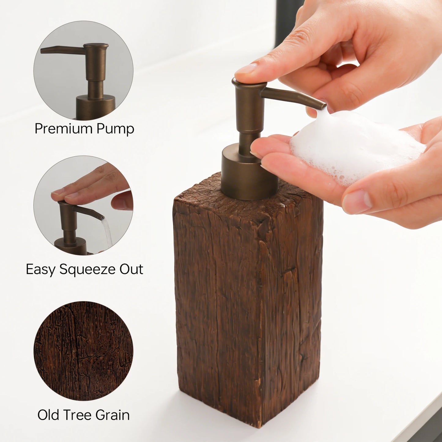 4-Piece Bathroom Accessory Set With Textured Lotion Dispenser