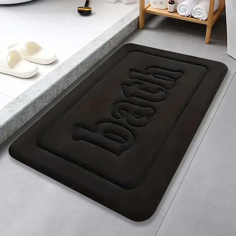 Non Slip Bathroom Floor Mat Water Absorbent Flannel Bath Rug