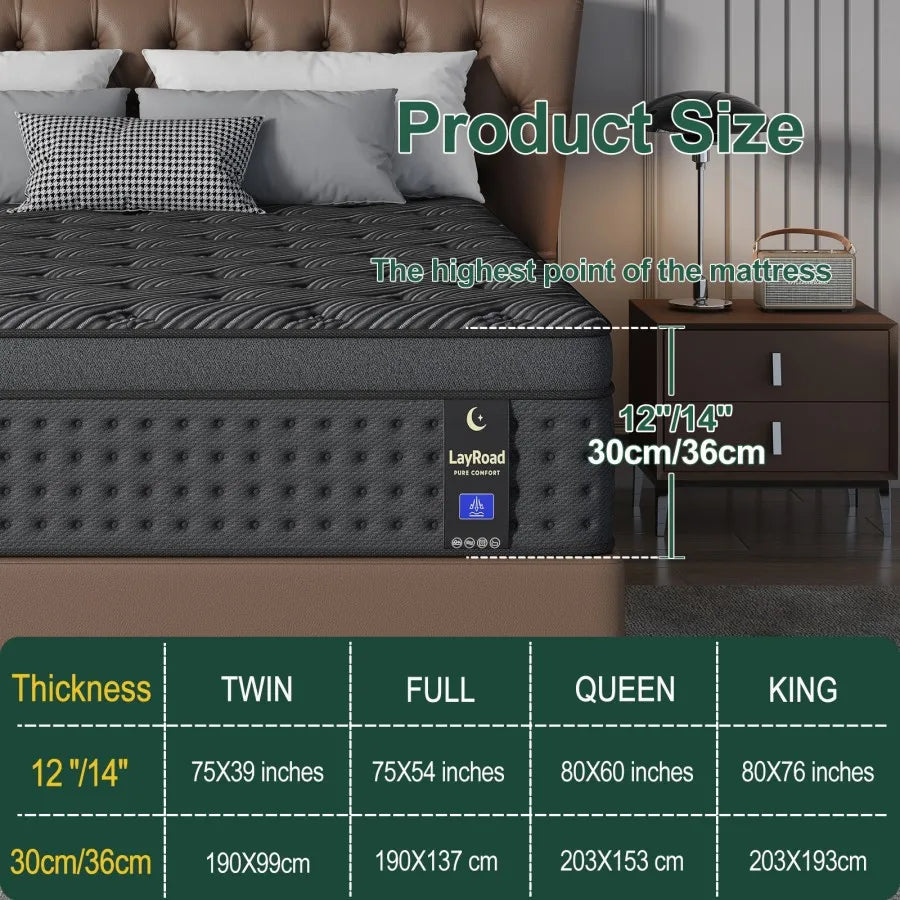 Memory Foam Hybrid Mattress With Pocket Springs For Comfortable Sleep