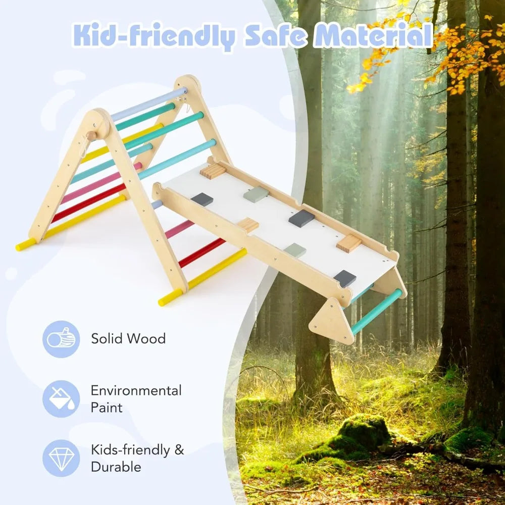 Pikler Triangle 7-In-1 Foldable Set For Toddlers Indoor Playground