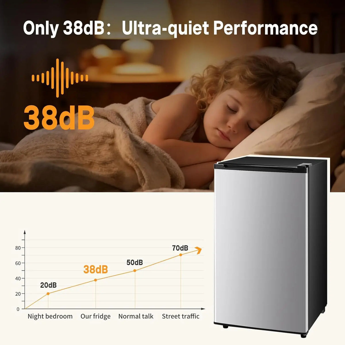XMSJ Mini Fridge With Freezer Compact Household Refrigerator