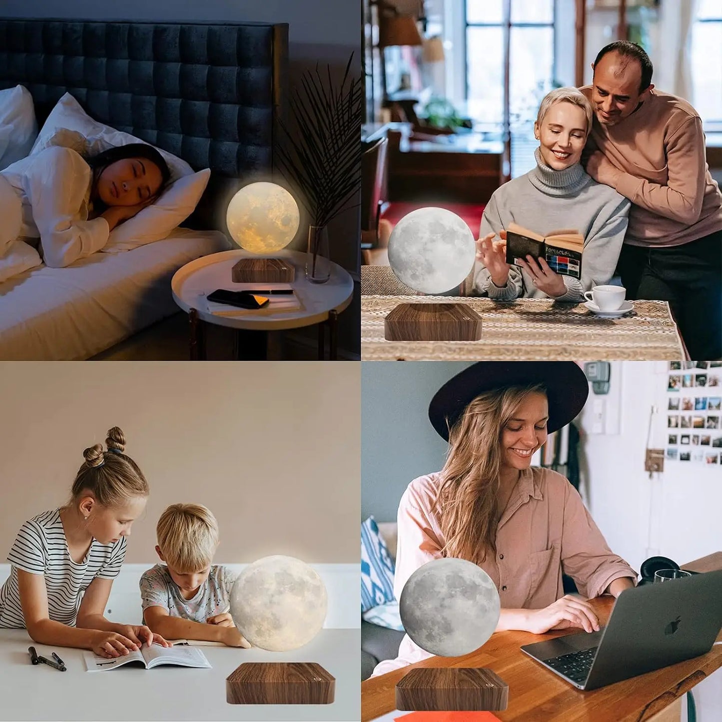 Mexllex Floating Moon Lamp With Base And 3 Color LED