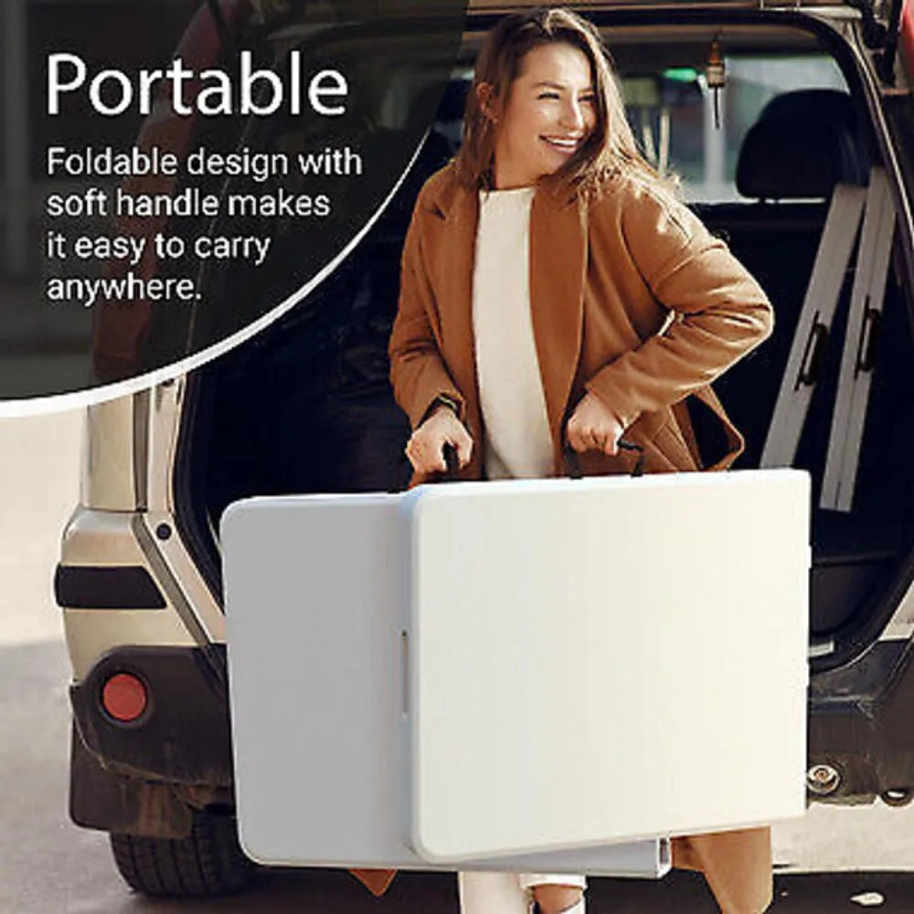 USED 4/6 Ft Plastic Folding Table - Perfect for Indoor/Outdoor Dining & Parties