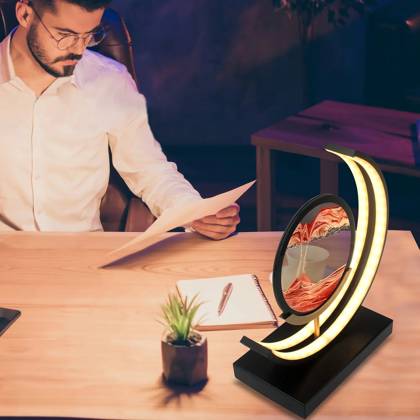 Moving Sand Art Lamp In Motion With Stand