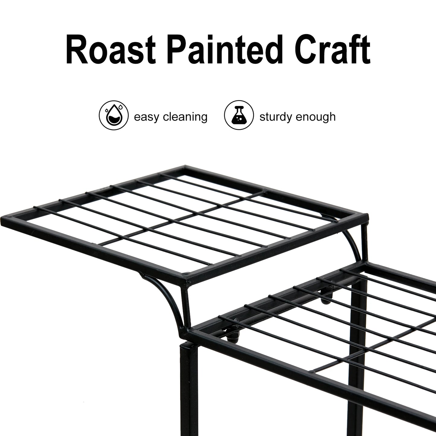 Parisian Style 6-Tier Metal Garden Cart Plant Stand Indoor Outdoor
