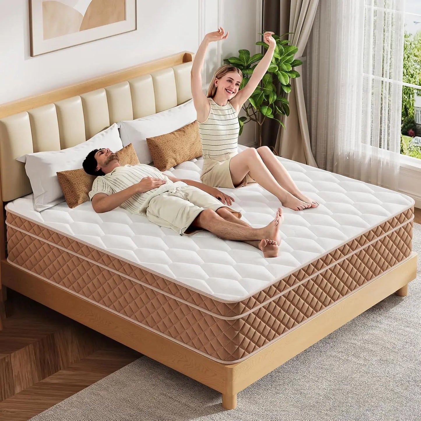 Hybrid Mattress Medium Firm Breathable Fiberglass Free CertiPUR US Certified