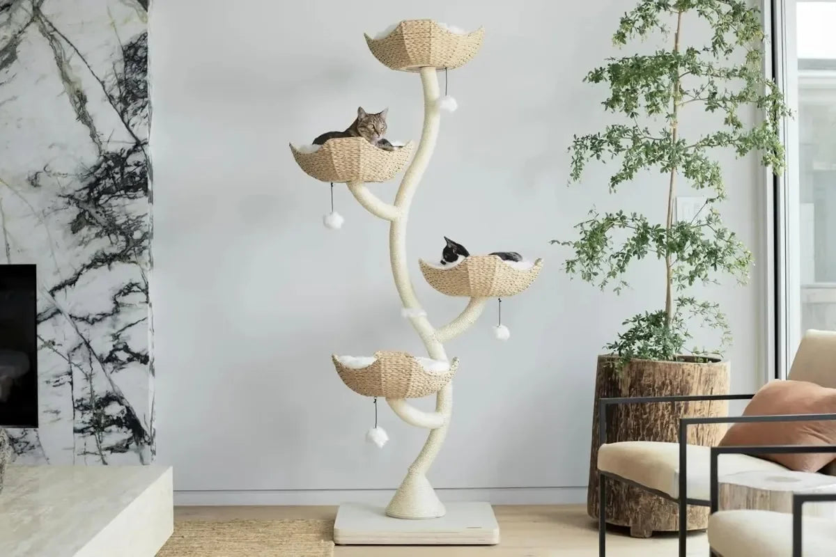 POPULAR 73" Tall Modern Cat Tree Scratching Tower For Large Cats, Scratching Post Condo, Cat Tower For Multiple Cats