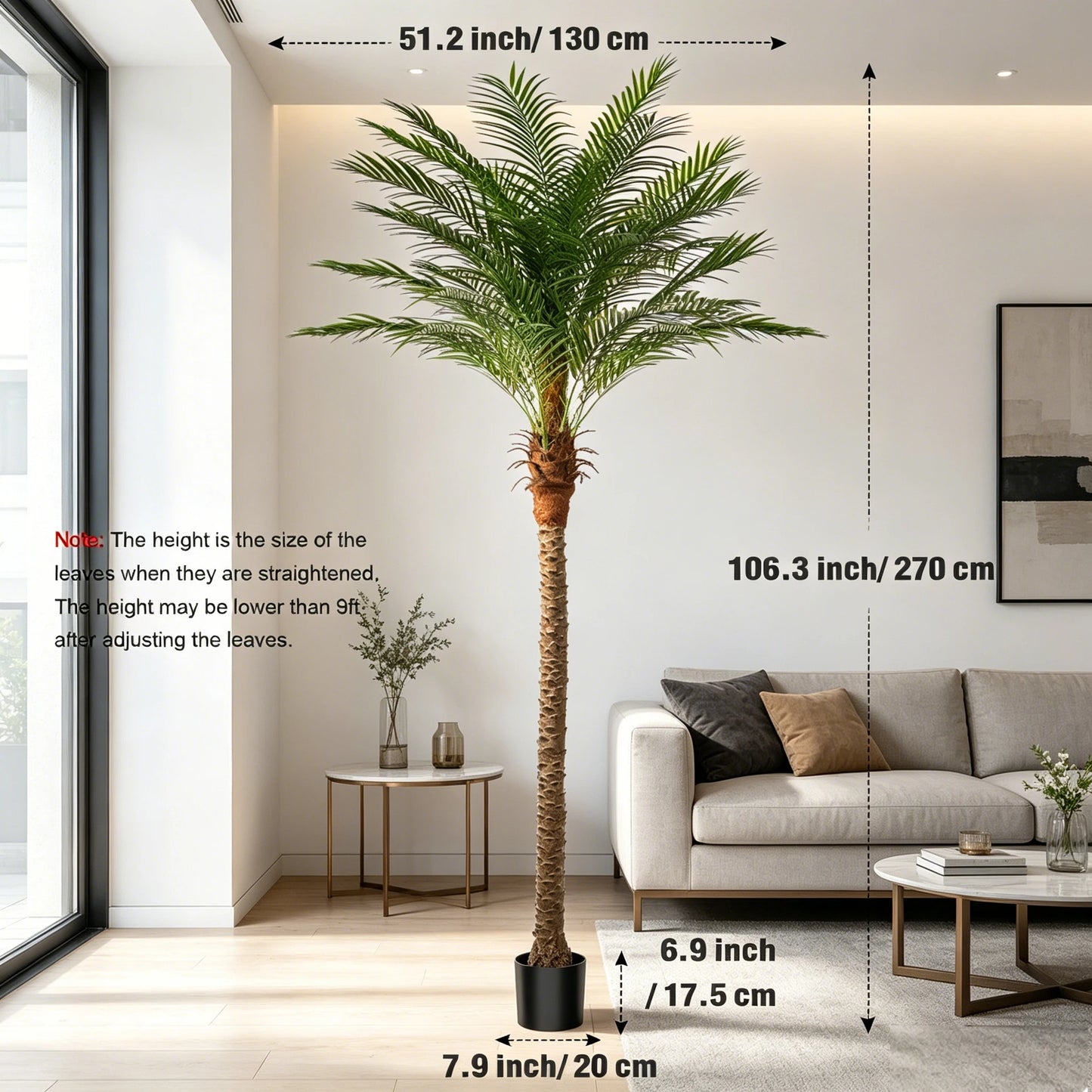 Faux Golden Cane Palm Tree Indoor Outdoor Decorative Plant
