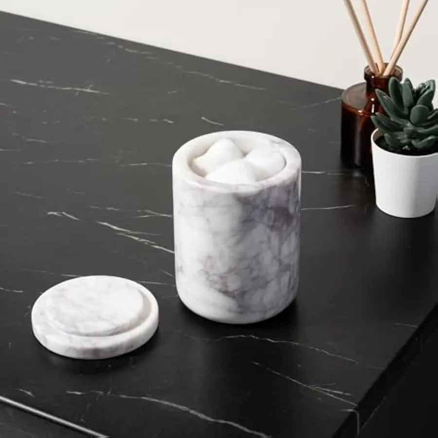 Marble Bathroom Vanity Set With Soap Dispenser And Toothbrush Holder