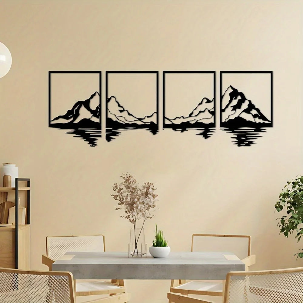 Mountain Landscape Metal Wall Art For Home Entrance
