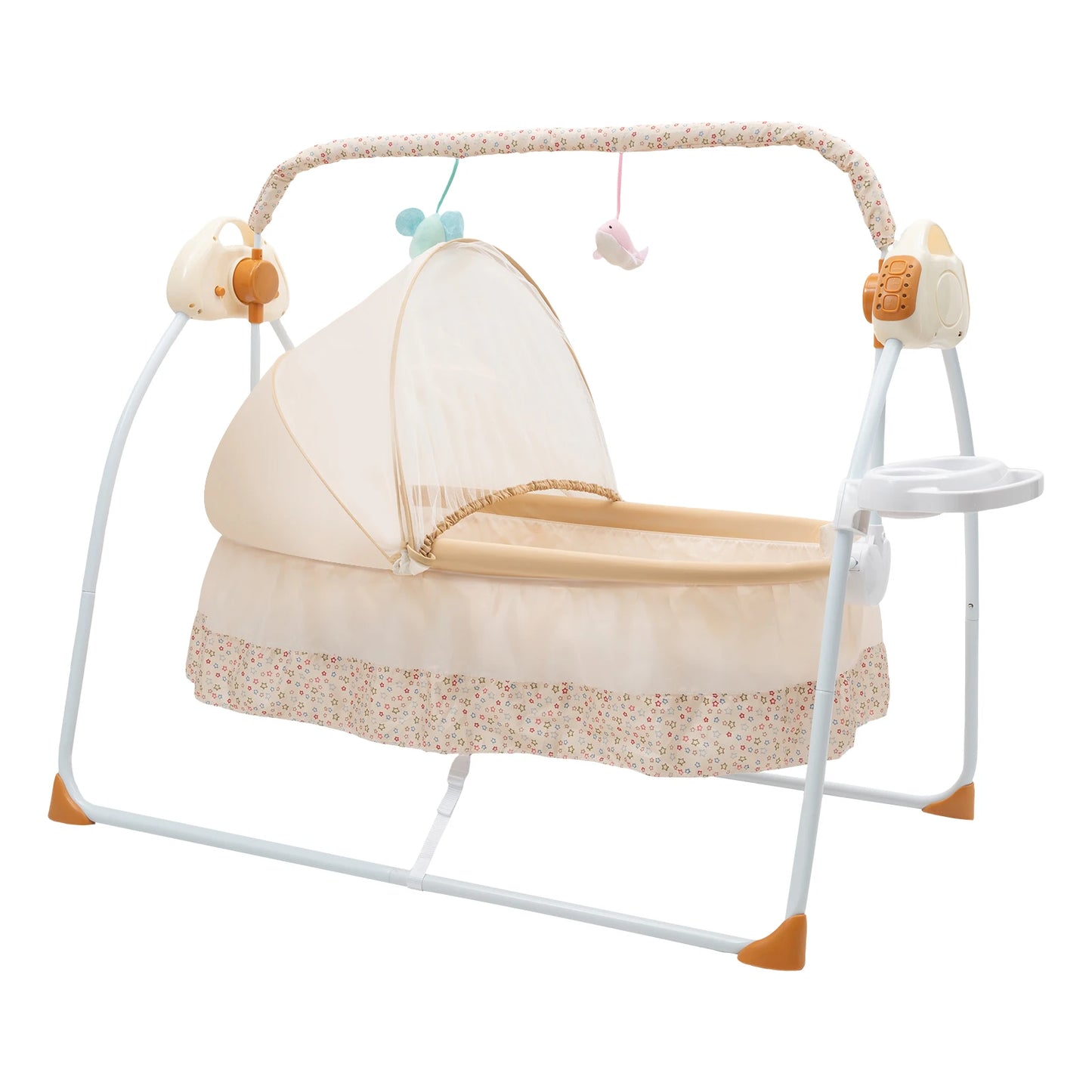 Foldable Electric Baby Cradle Swing With Remote Control Bluetooth Music