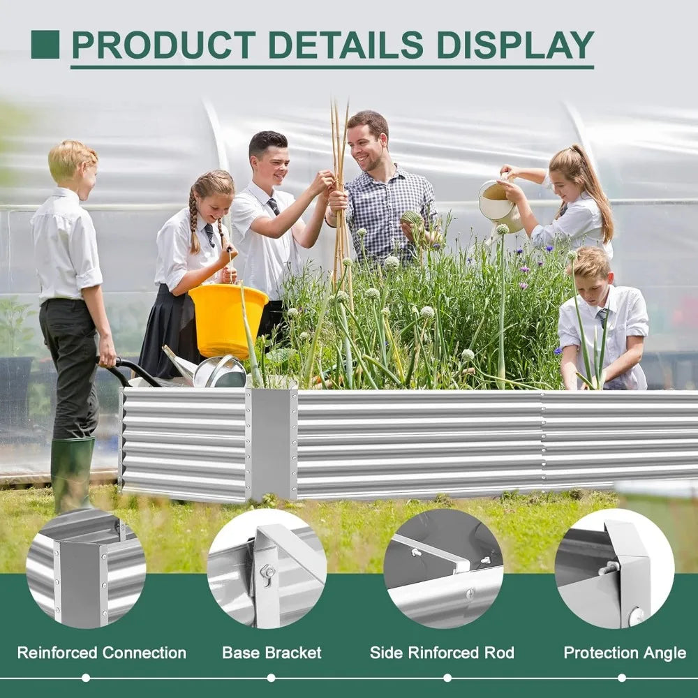 Galvanized Raised Garden Bed Kit For Outdoor Vegetables
