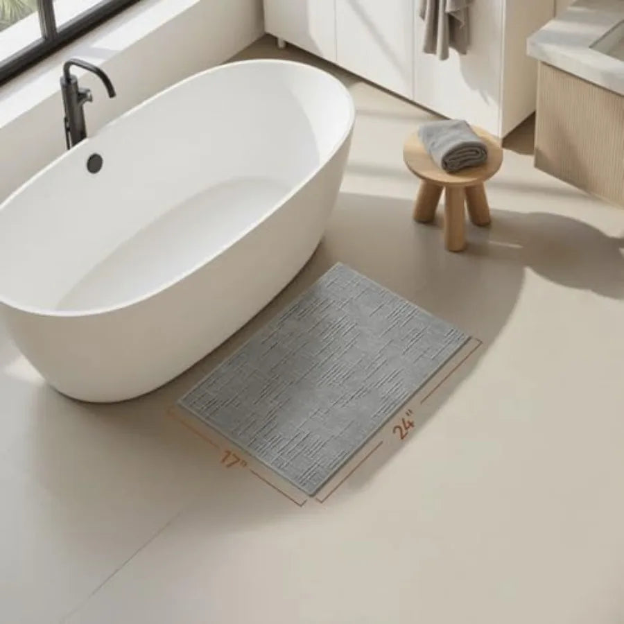Non Slip Quick Dry Absorbent Bath Mat With Rubber Backing Washable Rug