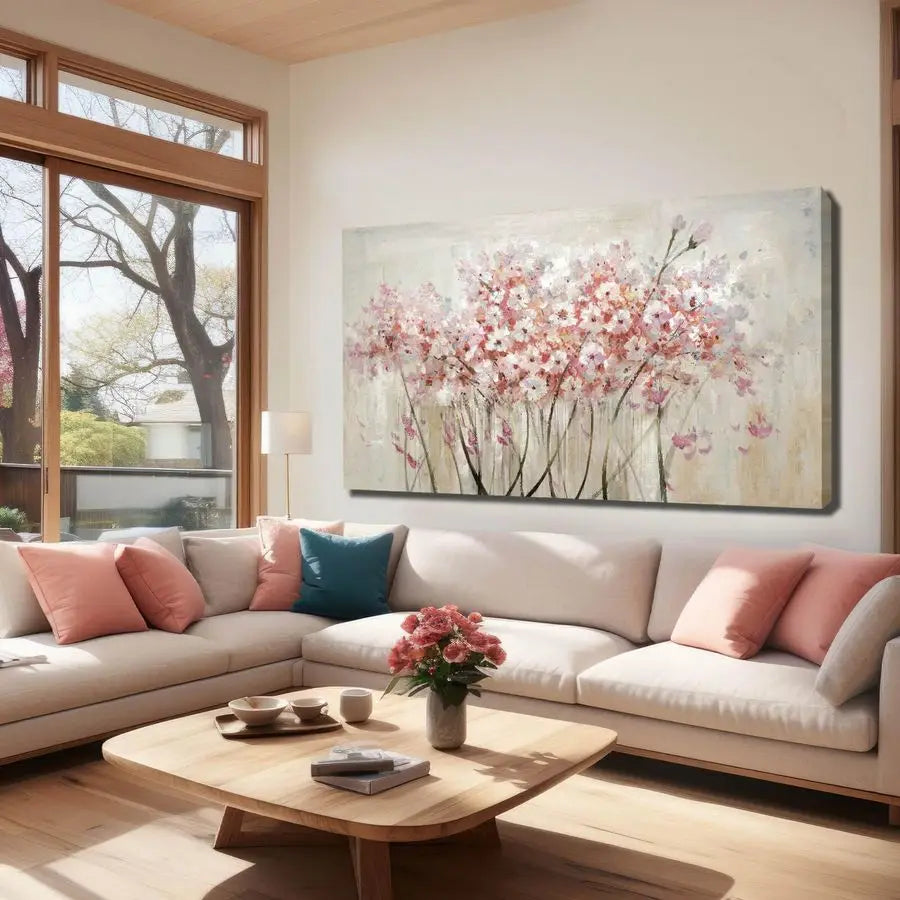 Floral Oil Painting Canvas Wall Art Modern Botanical Decor
