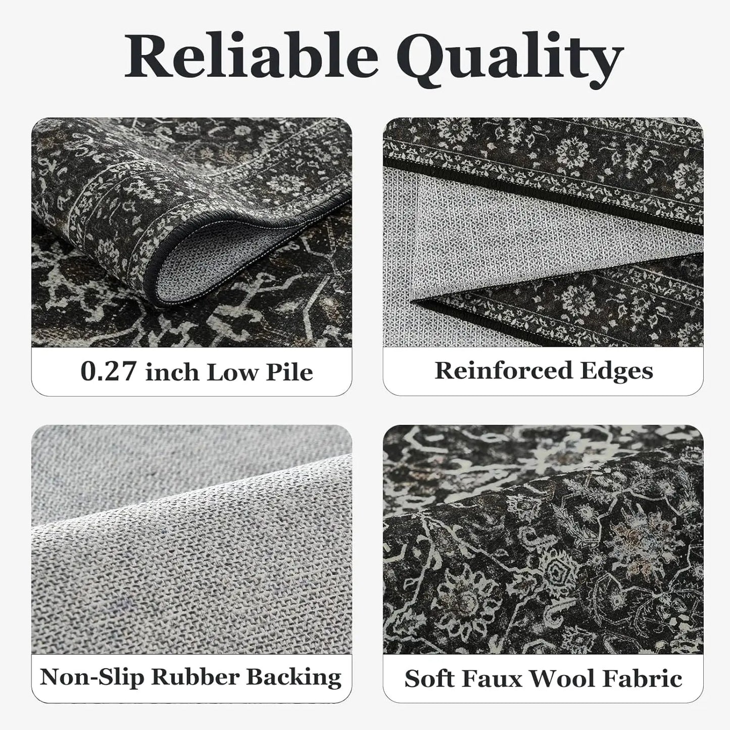 Polyester Area Rug Non Slip Low Pile For Living Room