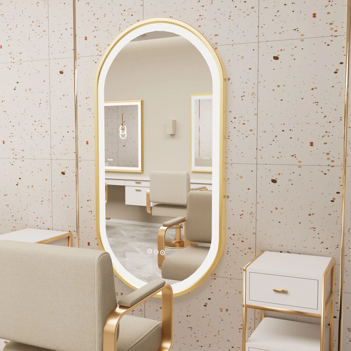 Wisfor Large LED Oval Bathroom Mirror With Dimmable Light