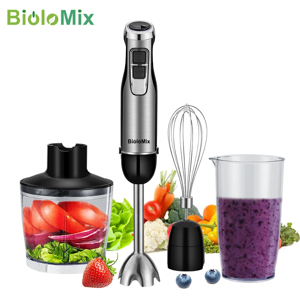 Biolomix 1200W Immersion Hand Blender With Chopper And Cup