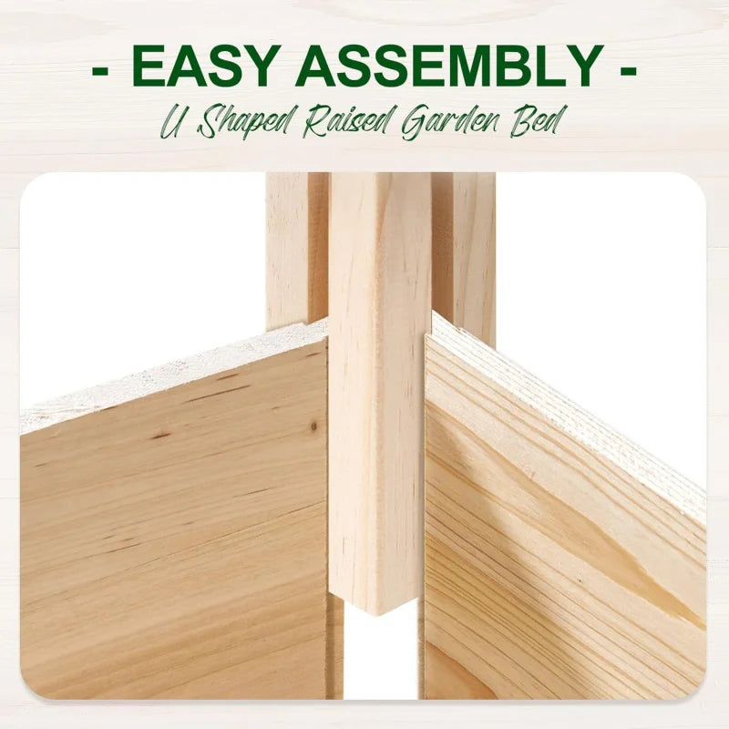 2026 New: Deer Proof Fence,.5Wx20Dx6H Outdoor Wooden Raised Garden Bed Planter with 19 Depth P