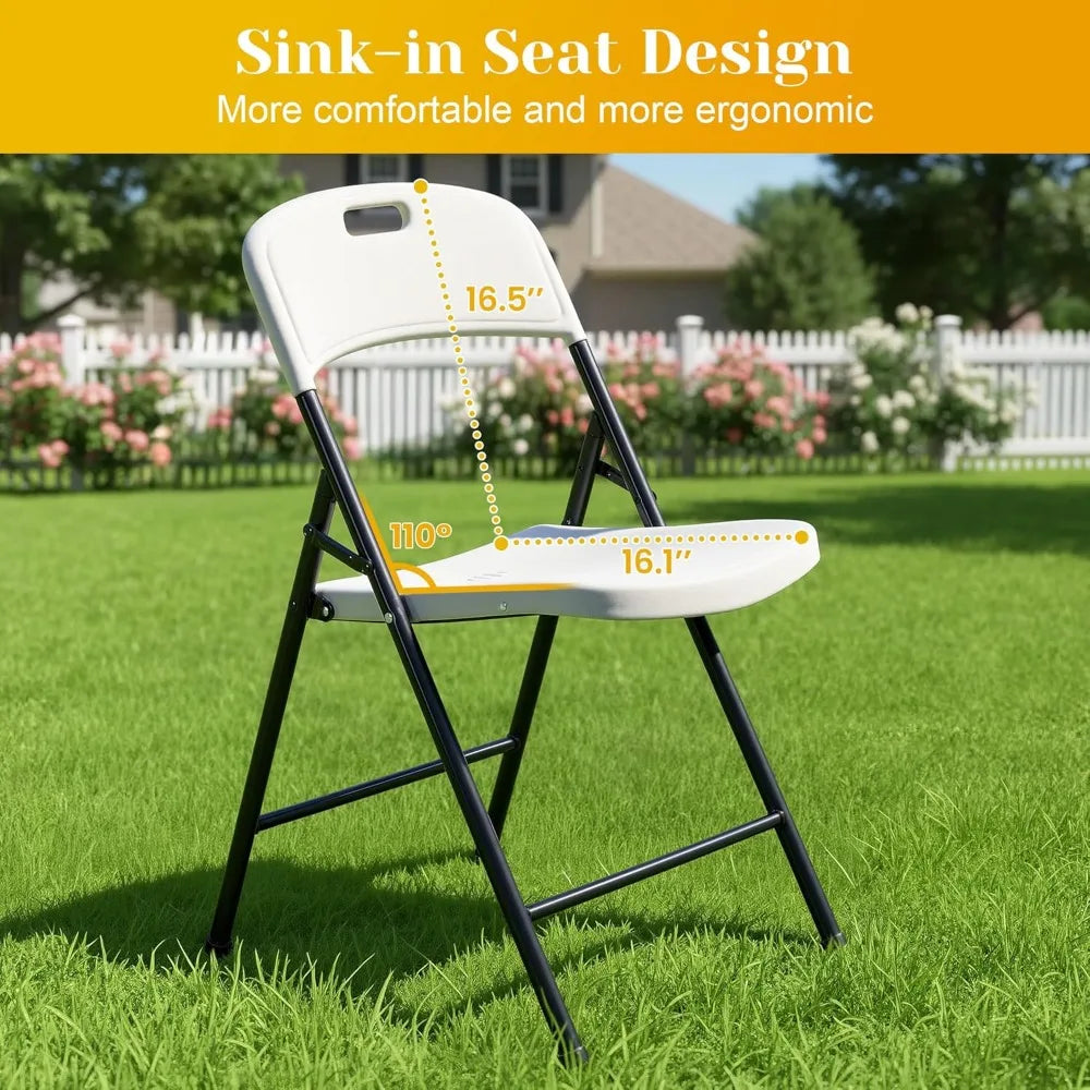 Foldable Outdoor Dining Set With Eight Chairs And Heavy Duty Patio Table