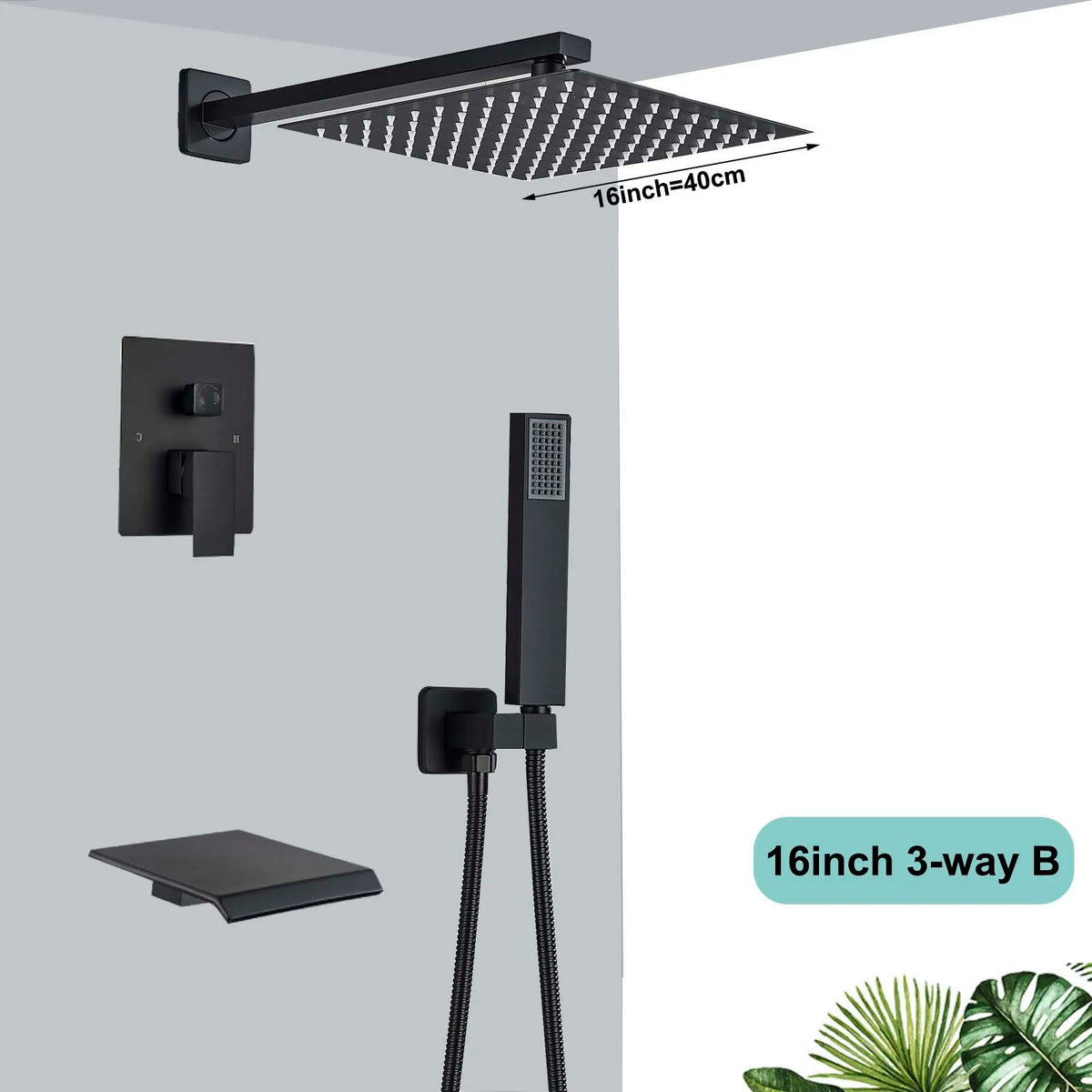 SAFLIHCAR Concealed Rainfall Shower System With Bathtub Mixer Set