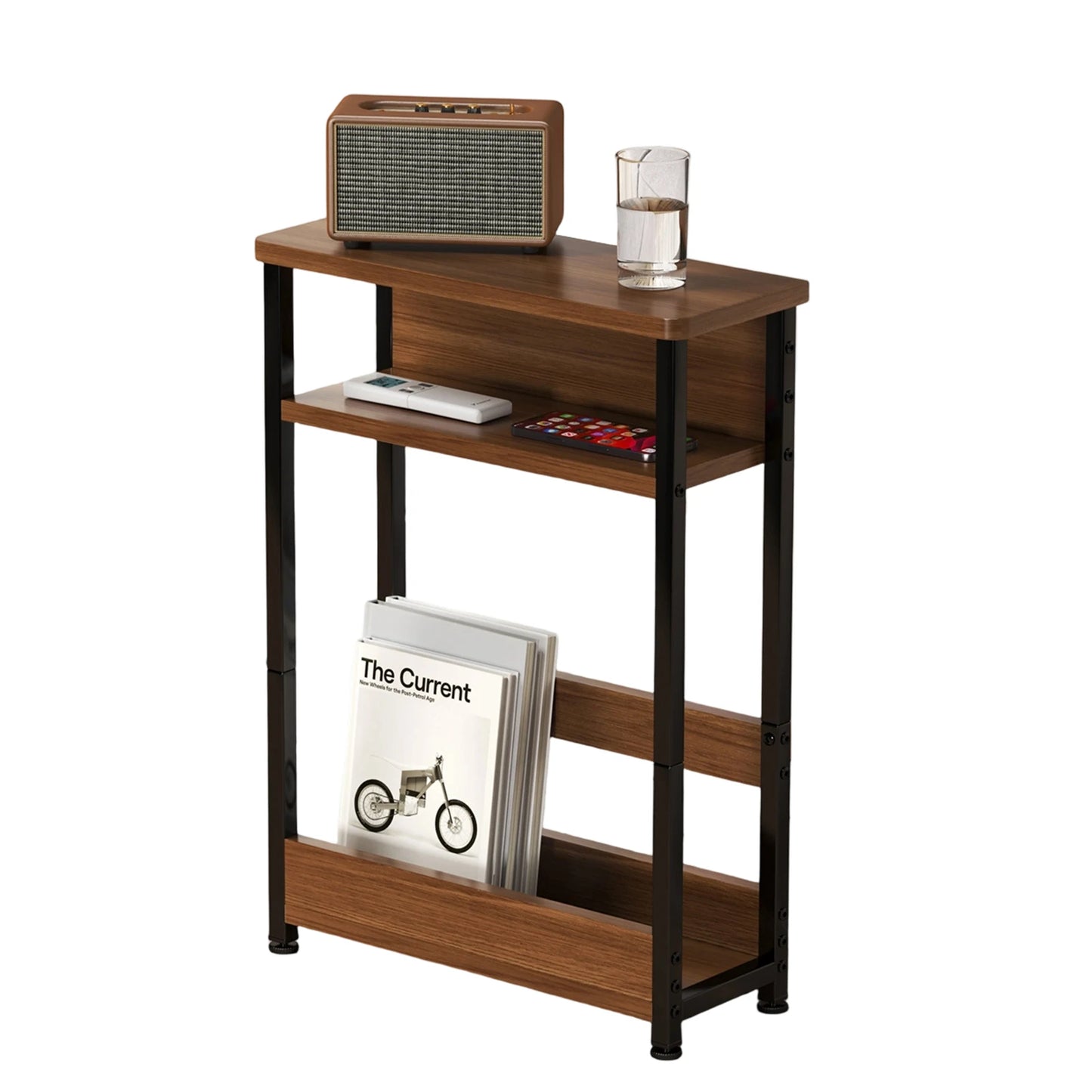 HobbyLane Slim 3 Tier Bedside End Table For Small Spaces