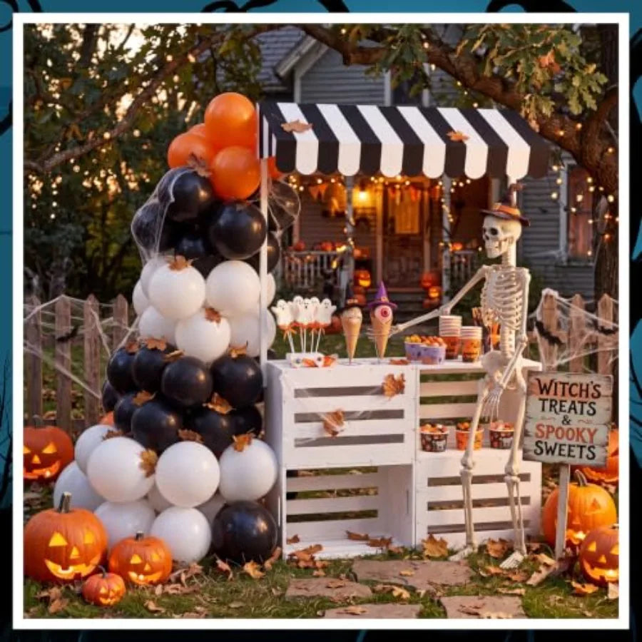 Halloween Vendor Cart Display Stand With Wooden Frame And Awning