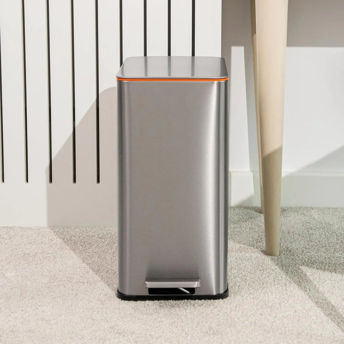 Slim 2.6 Gallon Stainless Steel Pedal Trash Can Lid
