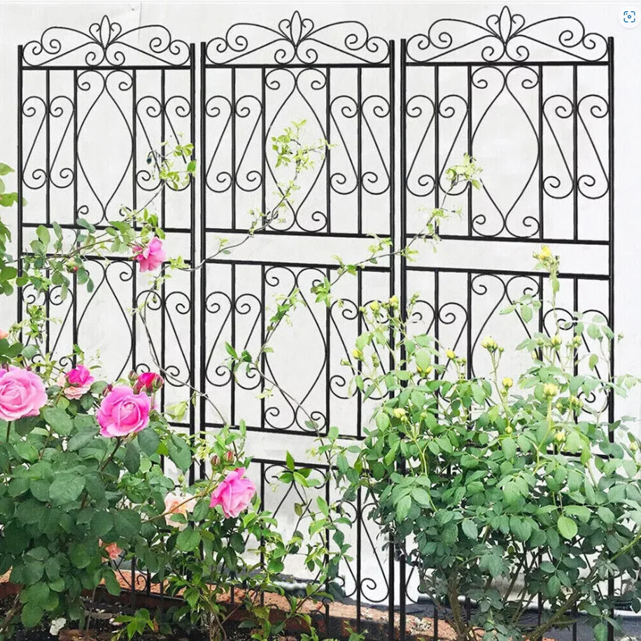 Rustproof Tall Garden Trellis for Climbing Plants Metal Plant Support Fence