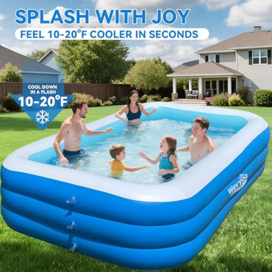 Inflatable Pool for Adults and Kids, Durable Blow Up Pool