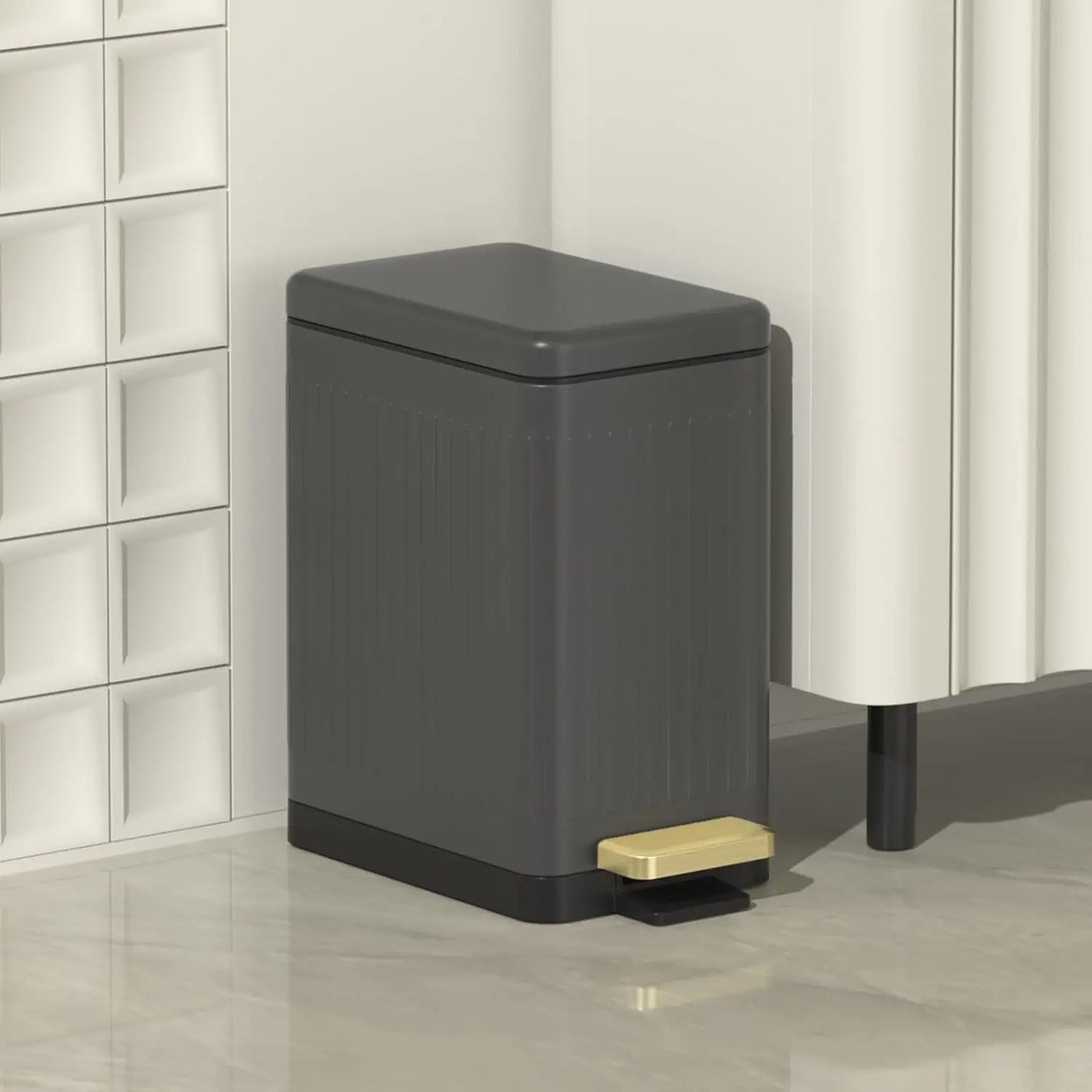 Stainless Steel Step Trash Can With Lid