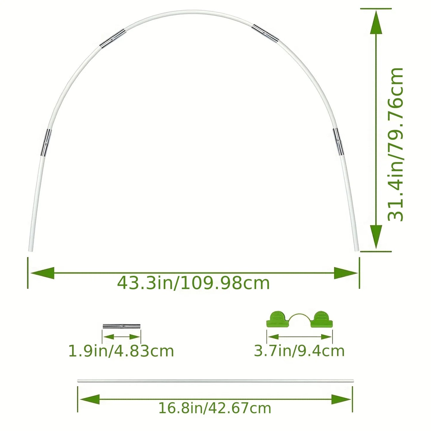 Greenhouse Hoops And Fiberglass Poles For Garden Tunnels Rust Resistant