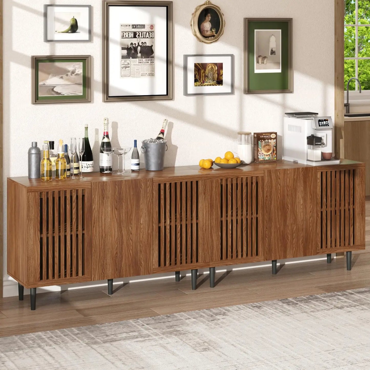 Storage Cabinet Freestanding Buffet With Adjustable Shelves