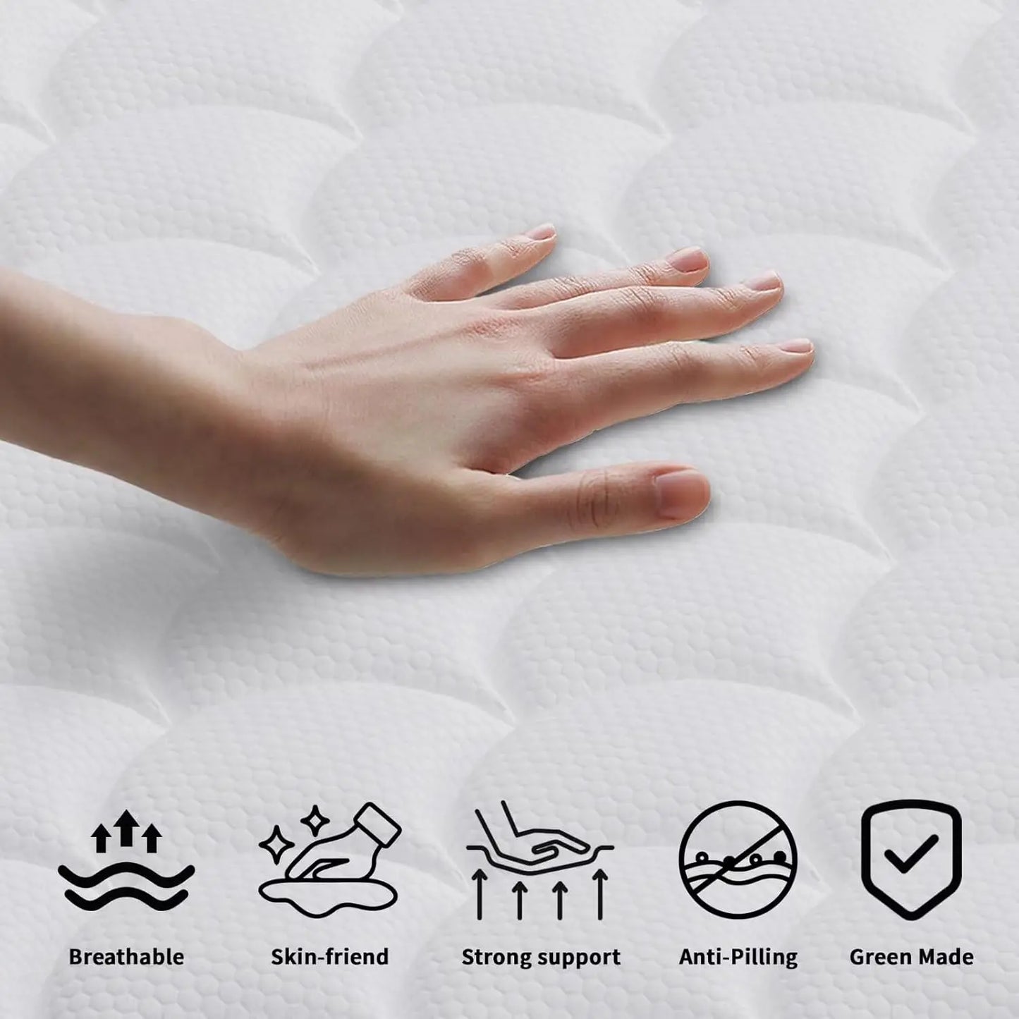 Hybrid Mattress With Green Tea Cooling Gel Memory Foam CertiPUR-US