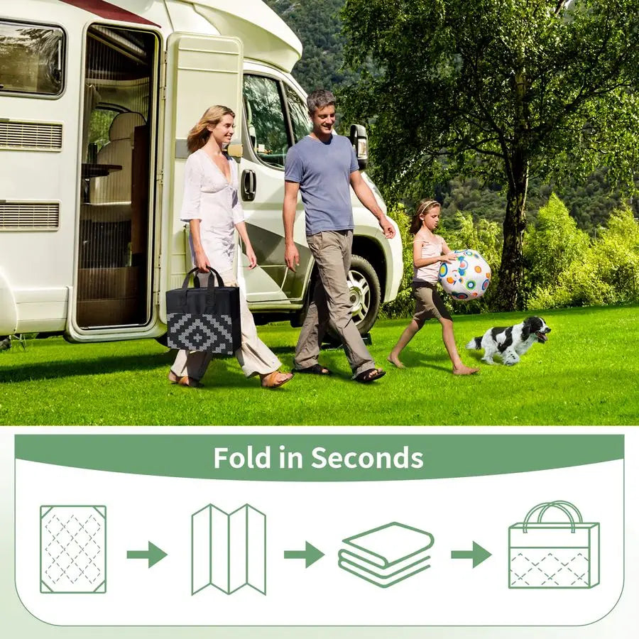 Outdoor Rug for Patio Clearance,6x9 Waterproof Mat,Reversible Plastic Camping Rugs,Rv,Porch,Deck,Camper,Balcony,Backyard,Black a