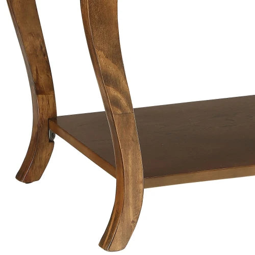 Retro Wooden Side Table With Open Shelves