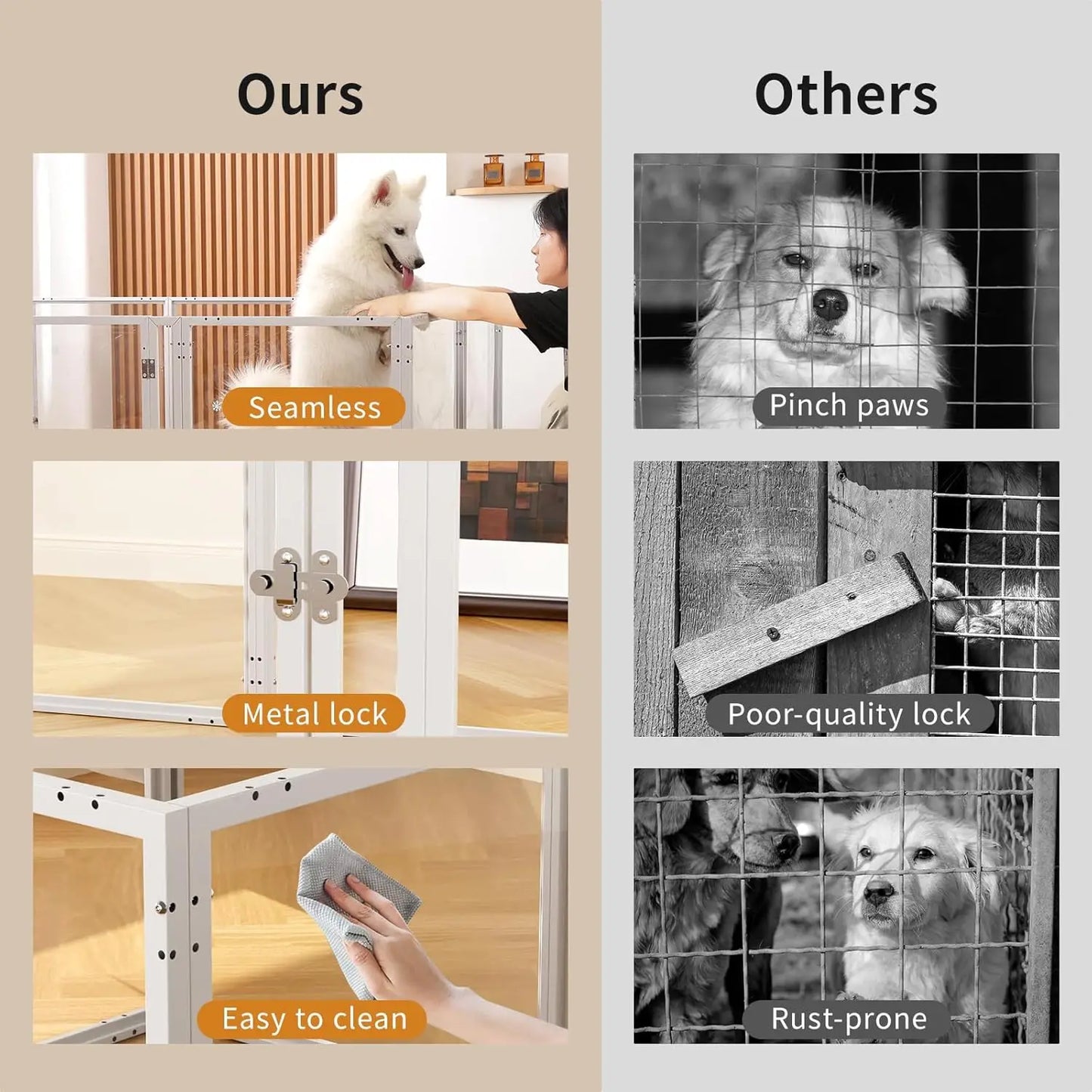 Clear Acrylic Pet Playpen With Door For Indoor And Outdoor Use