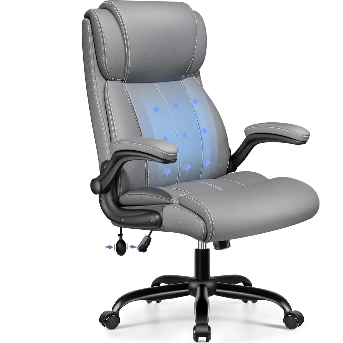 Ergonomic Faux Leather Office Chair With Adjustable Lumbar Support